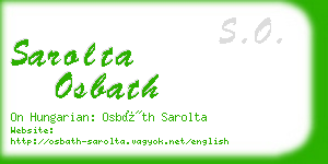 sarolta osbath business card